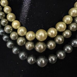 Triple Strand Graduated Necklace 16”-18” in shades of Green